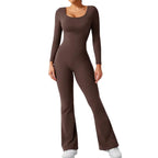 Alia – Elegant Black Jumpsuit for Women with Deep V-Back and Stretchy Comfort