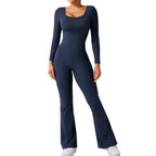 MunaWear - One-Pieces - Alia – Elegant Black Jumpsuit for Women with Deep V-Back and Stretchy Comfort - 