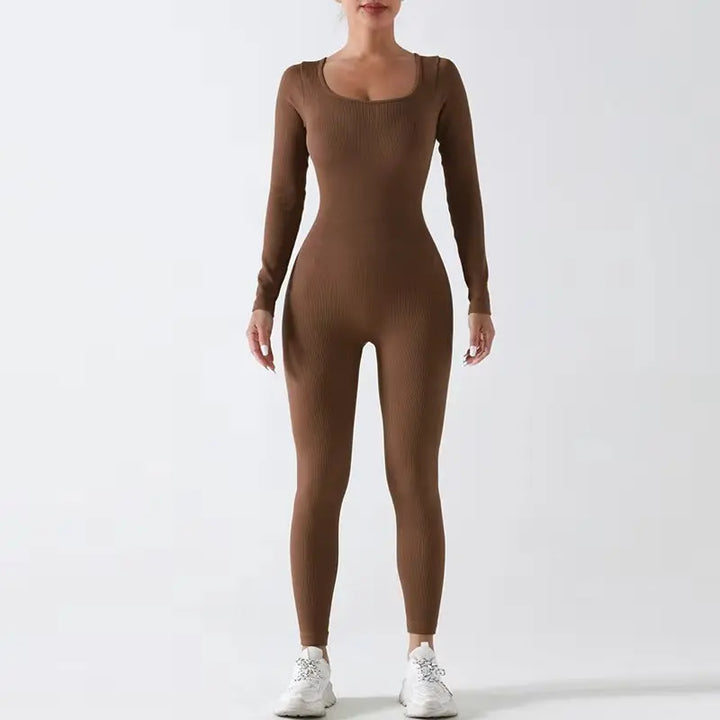 Aurelia – Breathable Long Sleeve Sport Jumpsuit for Yoga and Pilates with Stretch Fit