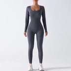 Aurelia – Breathable Long Sleeve Sport Jumpsuit for Yoga and Pilates with Stretch Fit