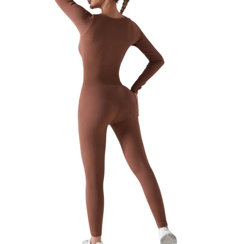 Aurelia – Breathable Long Sleeve Sport Jumpsuit for Yoga and Pilates with Stretch Fit