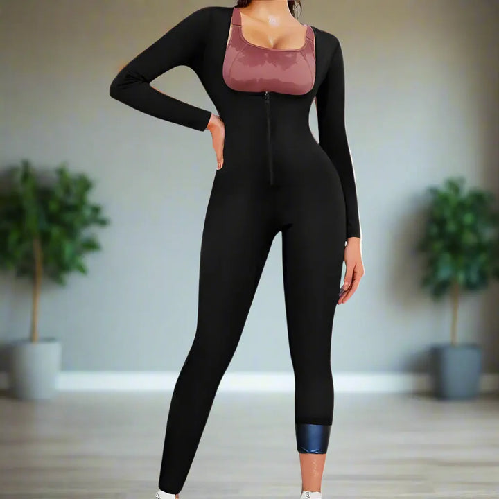 Azura – Sauna Fullbody Jumpsuit with Zipper for Enhanced Sweat & Fat Burning During Workouts