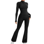 Hana – Seamless Long Sleeve Sport Jumpsuit with Flared Legs for Yoga and Casual Wear
