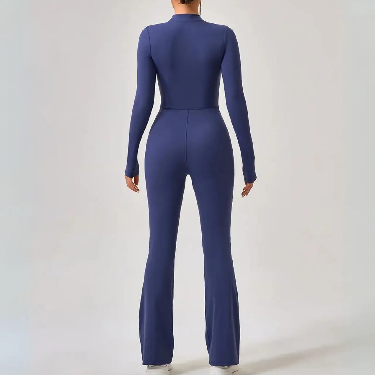 MunaWear - One-Pieces - Hana – Seamless Long Sleeve Sport Jumpsuit with Flared Legs for Yoga and Casual Wear - 