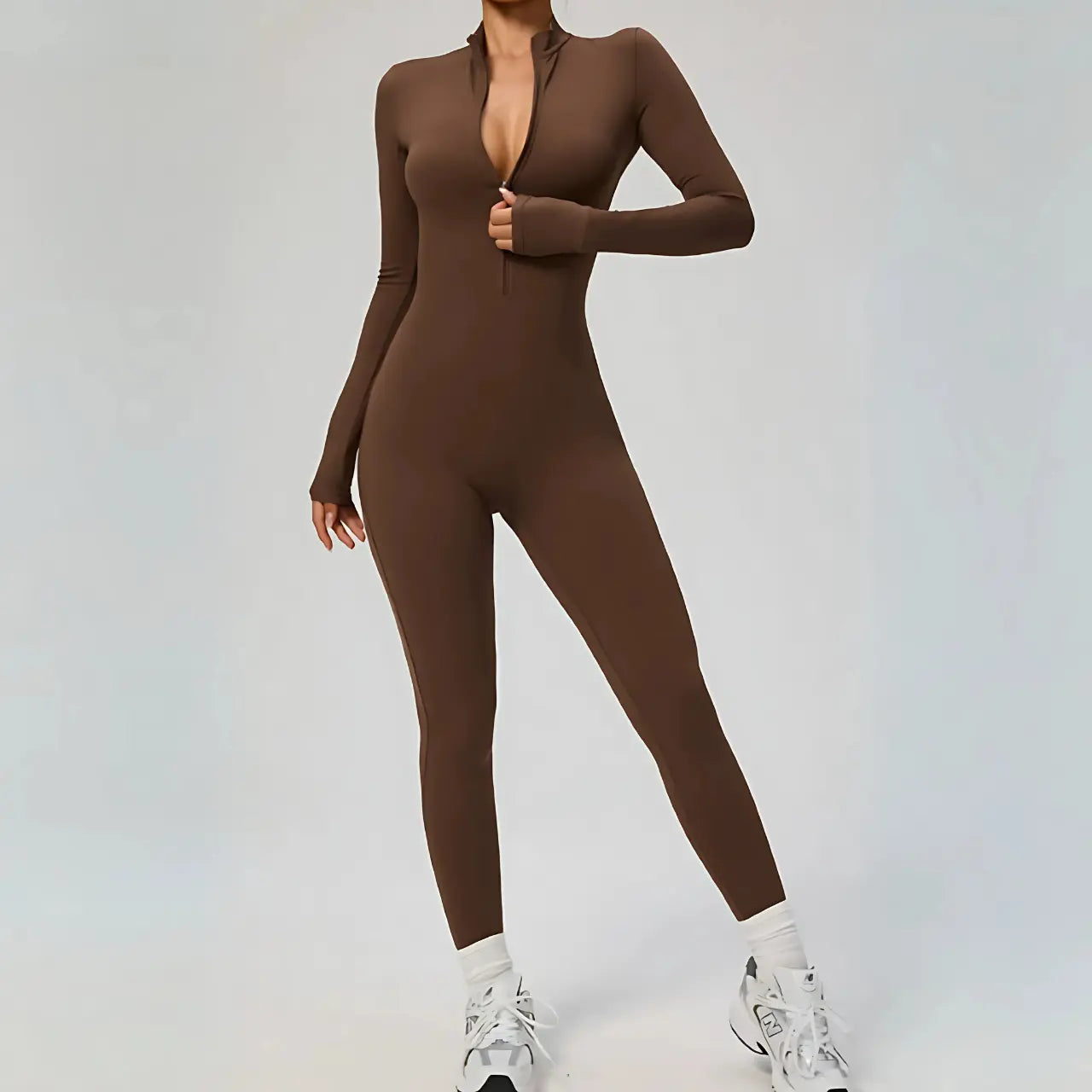 MunaWear - One-Pieces - Leilani - Black Slim-Fit Jumpsuit for Women with Superstretch Comfort and Soft Fleece Lining - 