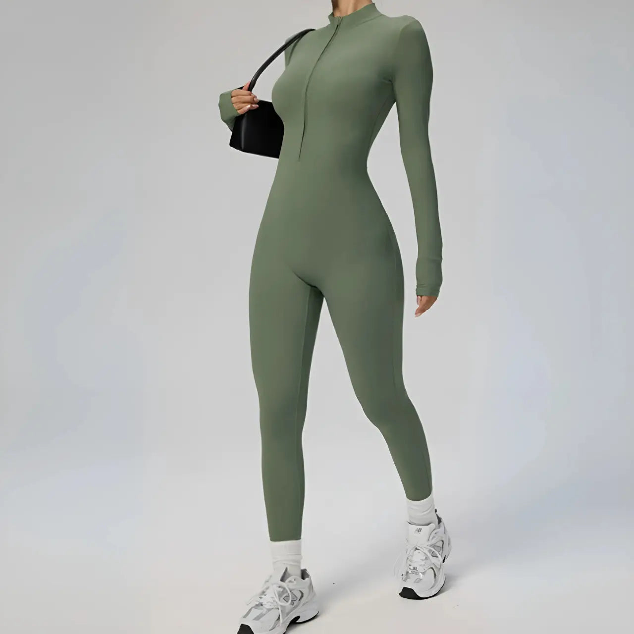 MunaWear - One-Pieces - Leilani - Black Slim-Fit Jumpsuit for Women with Superstretch Comfort and Soft Fleece Lining - 