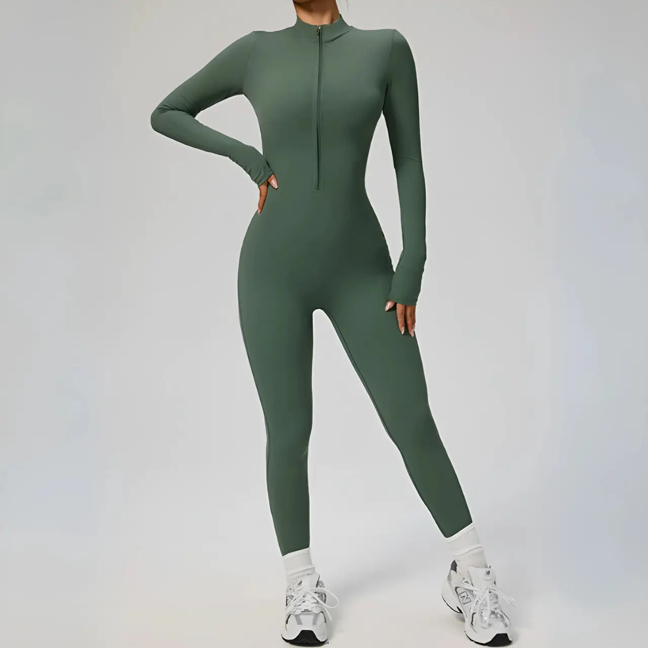 MunaWear - One-Pieces - Leilani - Black Slim-Fit Jumpsuit for Women with Superstretch Comfort and Soft Fleece Lining - 