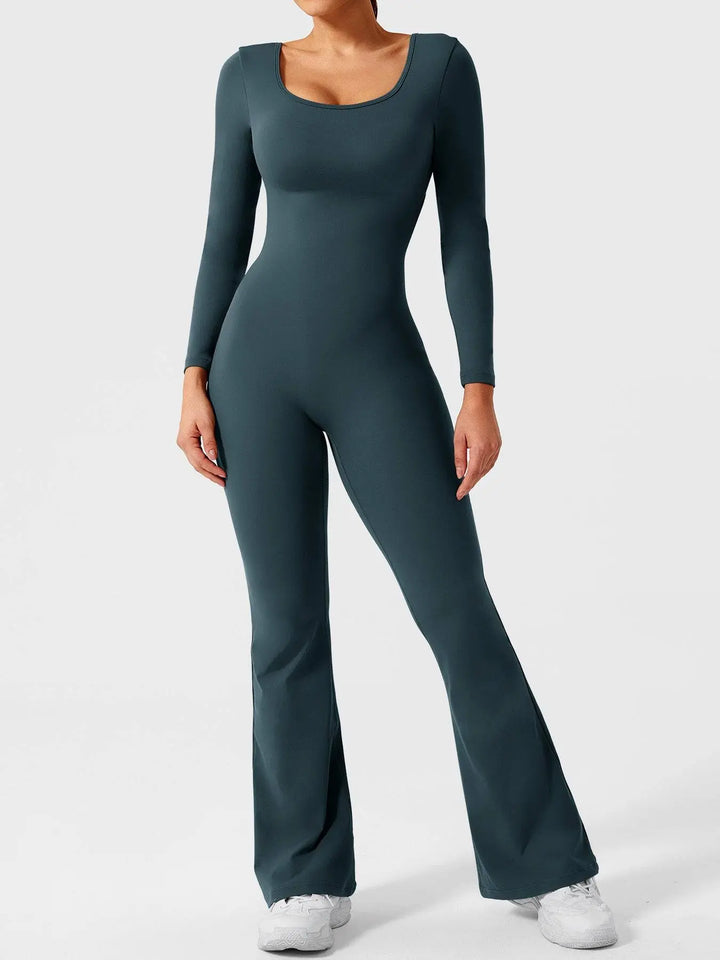 MunaWear  One-Pieces  Lila – Elegant Black Jumpsuit for Women with Deep V-Back and Stretchy Comfort  Turquoise-XL