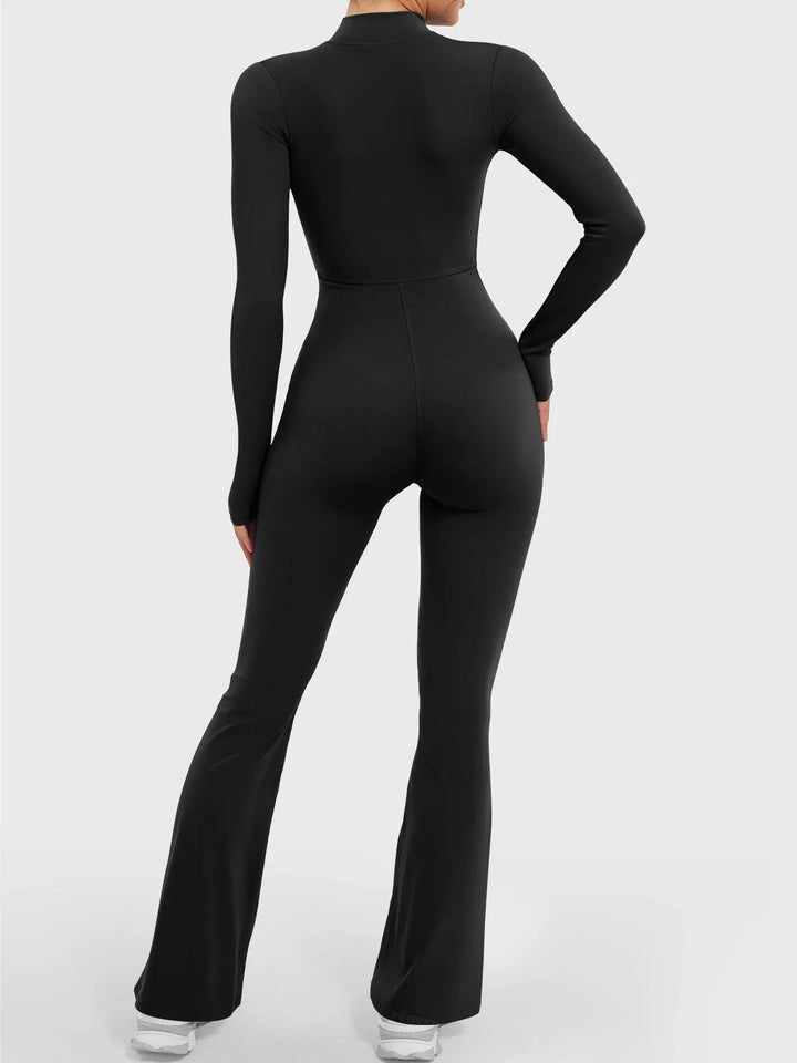 MunaWear  One-Pieces  Lila – Seamless Long Sleeve Sport Jumpsuit with Flared Legs for Yoga and Casual Wear 