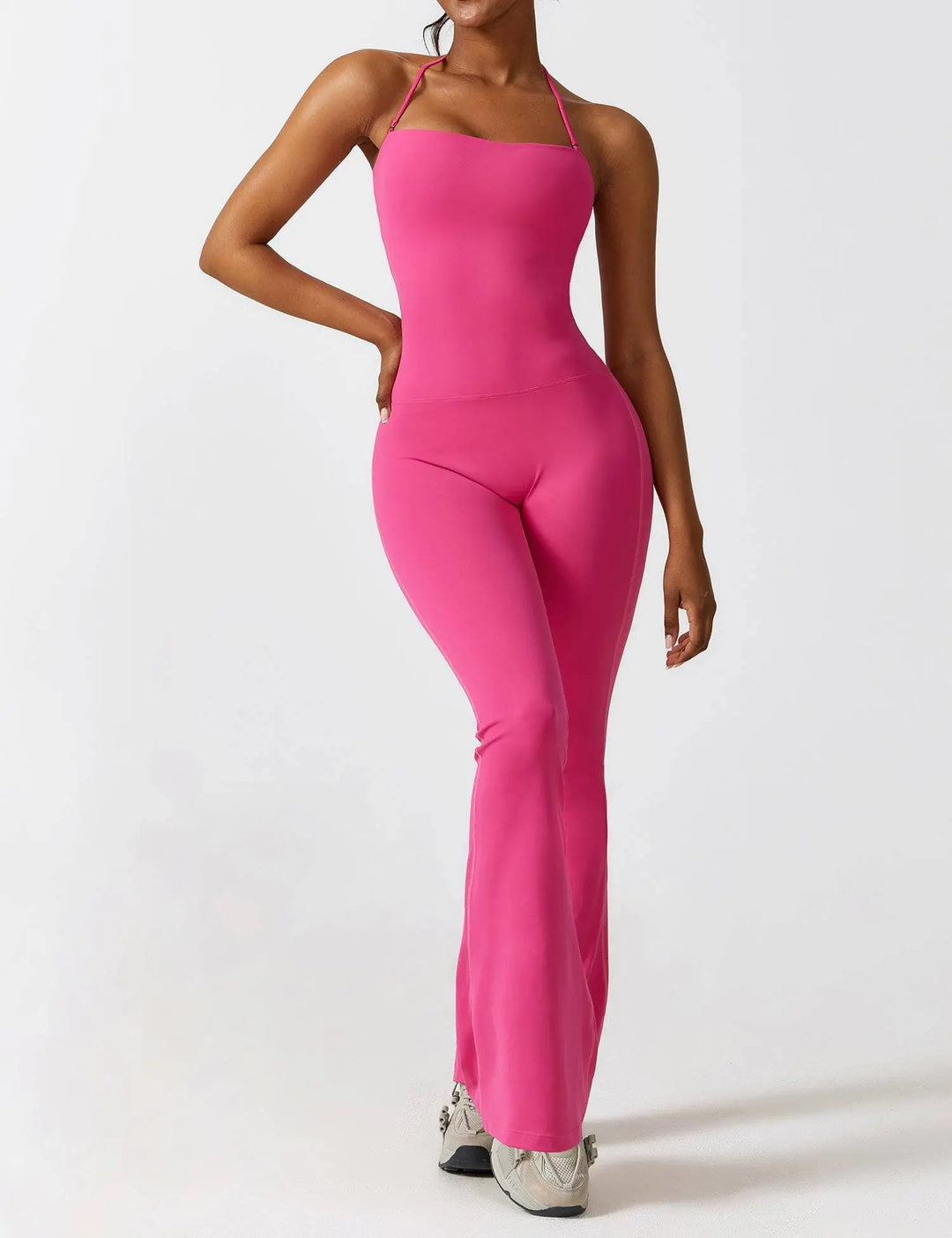 MunaWear  One-Pieces  Maya – Elegant Black Jumpsuit for Women with Halter Neck Design & Flared Legs 