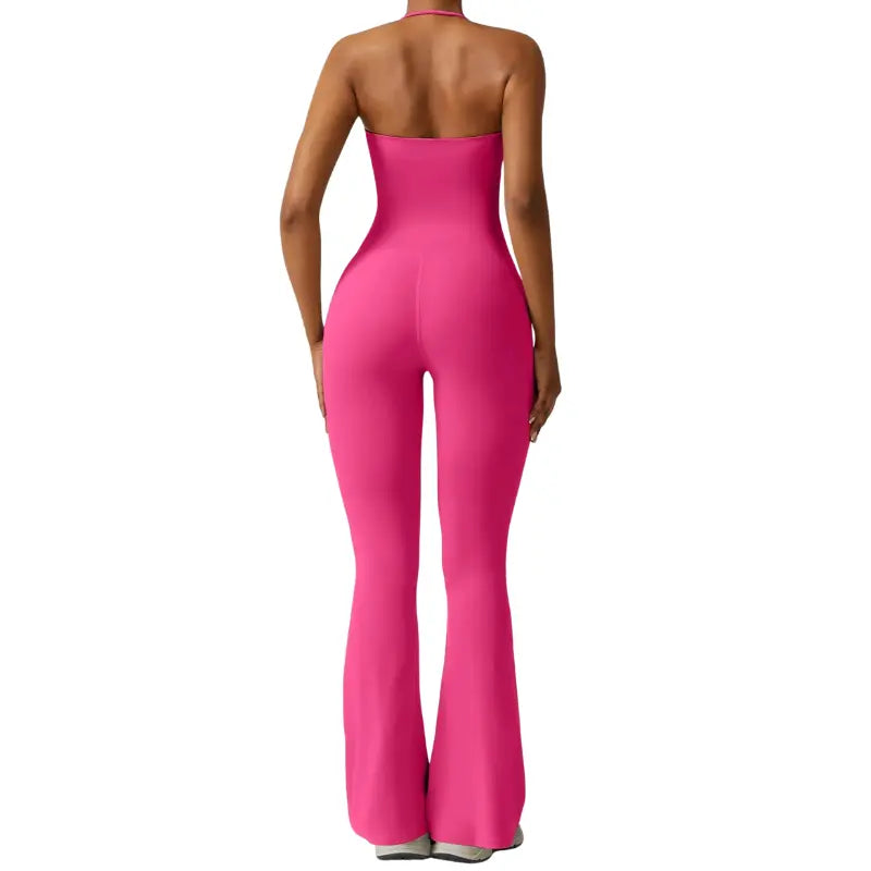 Maya – Elegant Black Jumpsuit for Women with Halter Neck Design & Flared Legs