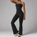 MunaWear - One-Pieces - Maya – Elegant Black Jumpsuit for Women with Halter Neck Design & Flared Legs - 