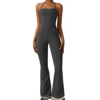 MunaWear - One-Pieces - Maya – Elegant Black Jumpsuit for Women with Halter Neck Design & Flared Legs - 