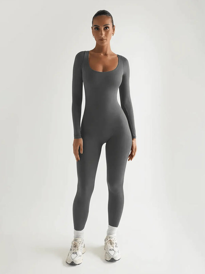 MunaWear  One-Pieces  Mia – Breathable Long Sleeve Sport Jumpsuit for Yoga and Pilates with Stretch Fit 