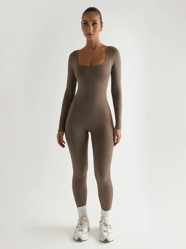 MunaWear  One-Pieces  Mia – Breathable Long Sleeve Sport Jumpsuit for Yoga and Pilates with Stretch Fit 