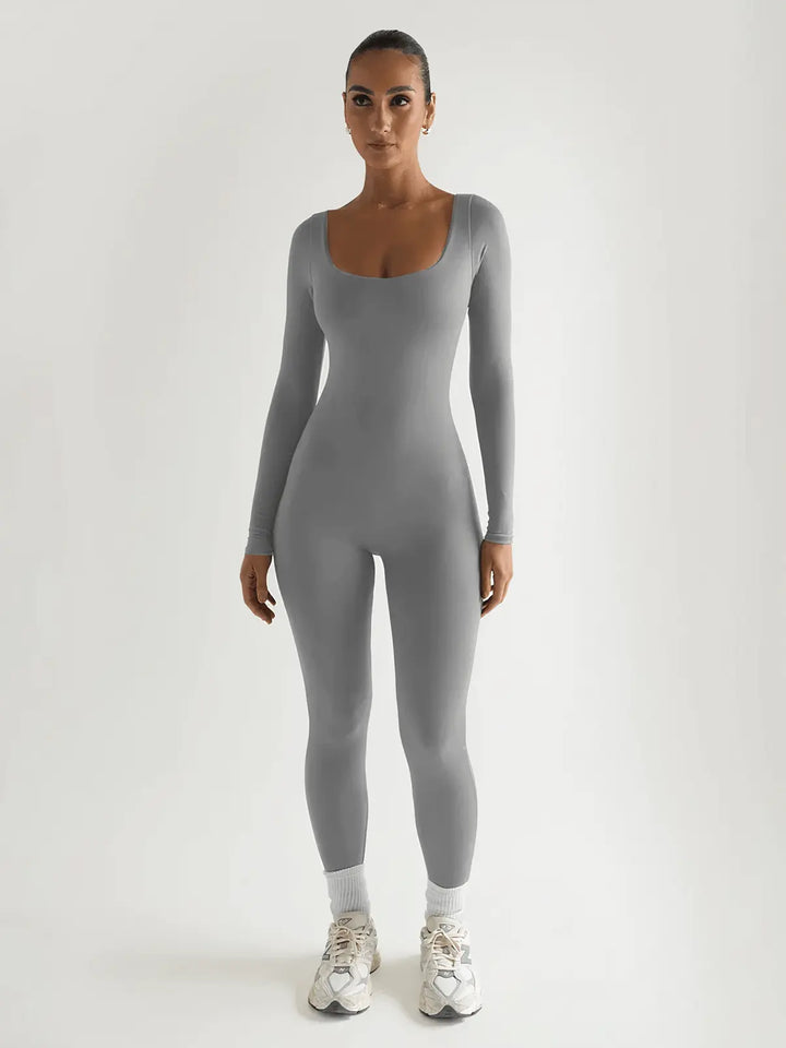MunaWear  One-Pieces  Mia – Breathable Long Sleeve Sport Jumpsuit for Yoga and Pilates with Stretch Fit 