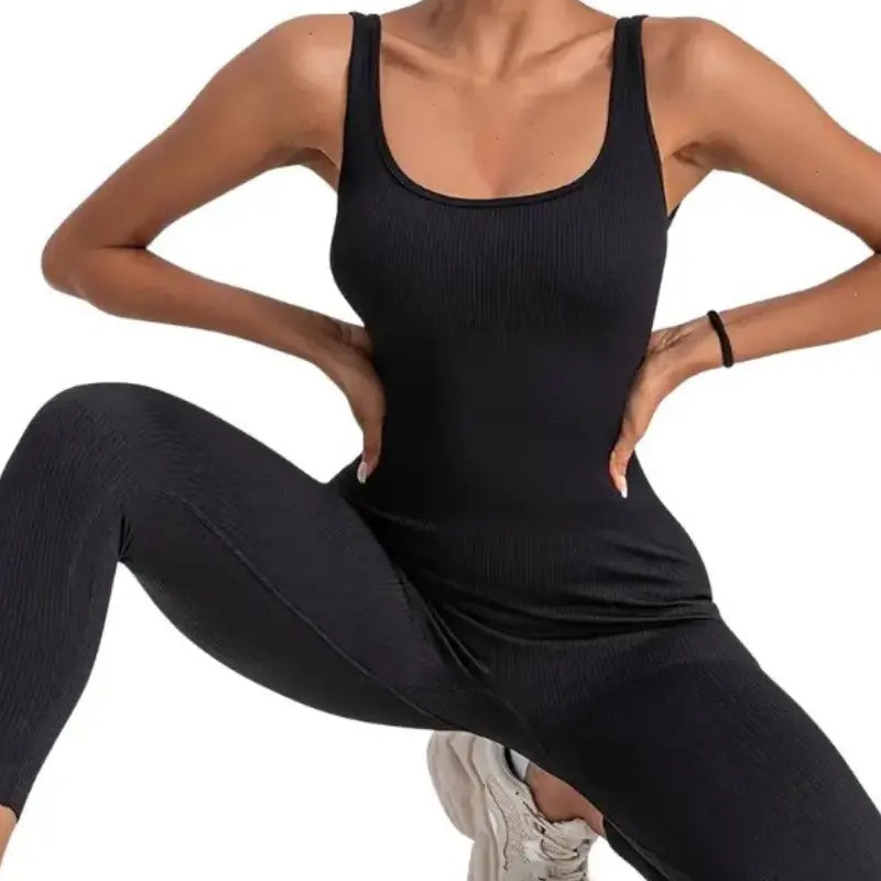 MunaWear - One-Pieces - Selena – Breathable Short Sleeve Sport Jumpsuit for Fitness, Yoga & Casual Wear - 