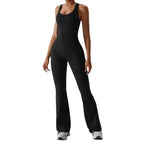 MunaWear - One-Pieces - Sierra - Chic Open-Rug Flared Jumpsuit for Effortless Athleisure Style - 