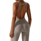 MunaWear - One-Pieces - Sierra - Chic Open-Rug Flared Jumpsuit for Effortless Athleisure Style - 