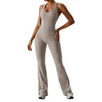 MunaWear - One-Pieces - Sierra - Chic Open-Rug Flared Jumpsuit for Effortless Athleisure Style - 