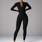 Solenne – Shaping Yoga & Pilates Jumpsuit with Front Zipper and Breathable Comfort