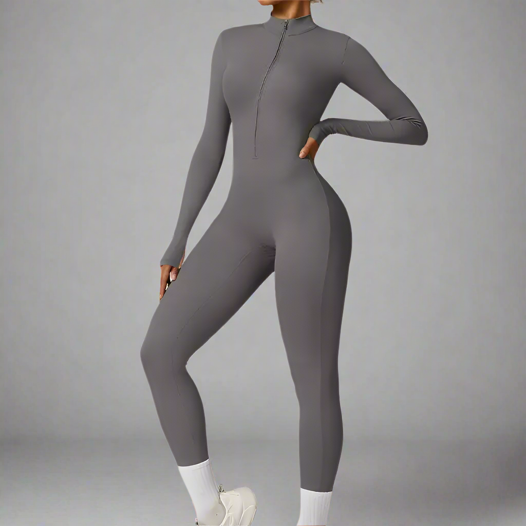 Solenne – Shaping Yoga & Pilates Jumpsuit with Front Zipper and Breathable Comfort