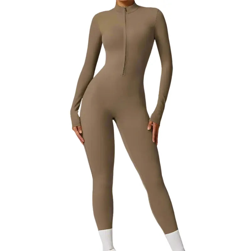 Solenne – Shaping Yoga & Pilates Jumpsuit with Front Zipper and Breathable Comfort