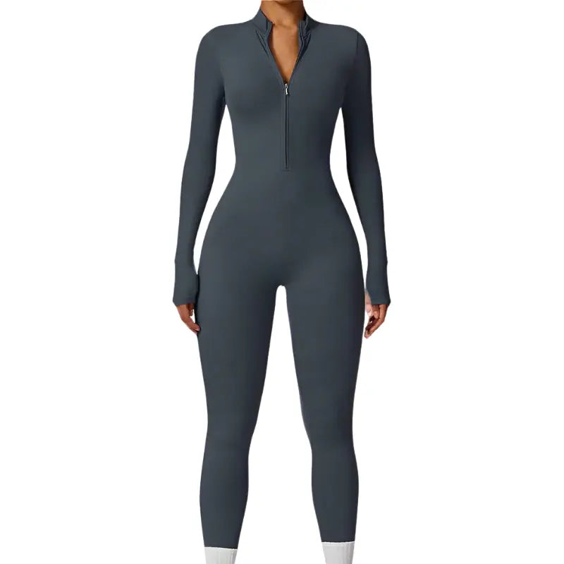 Solenne – Shaping Yoga & Pilates Jumpsuit with Front Zipper and Breathable Comfort