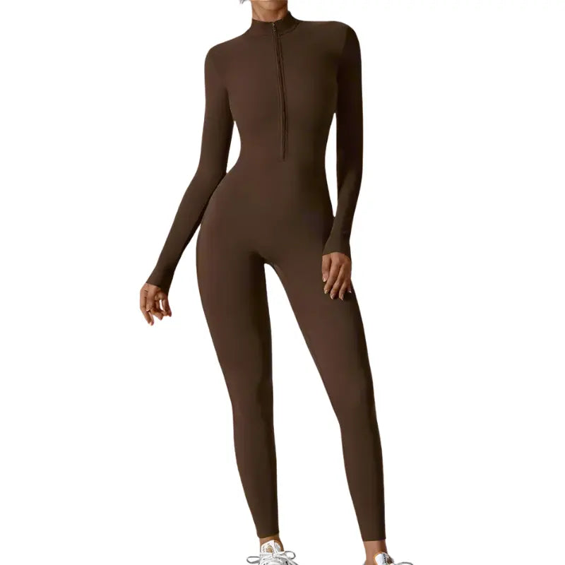 Solenne – Shaping Yoga & Pilates Jumpsuit with Front Zipper and Breathable Comfort