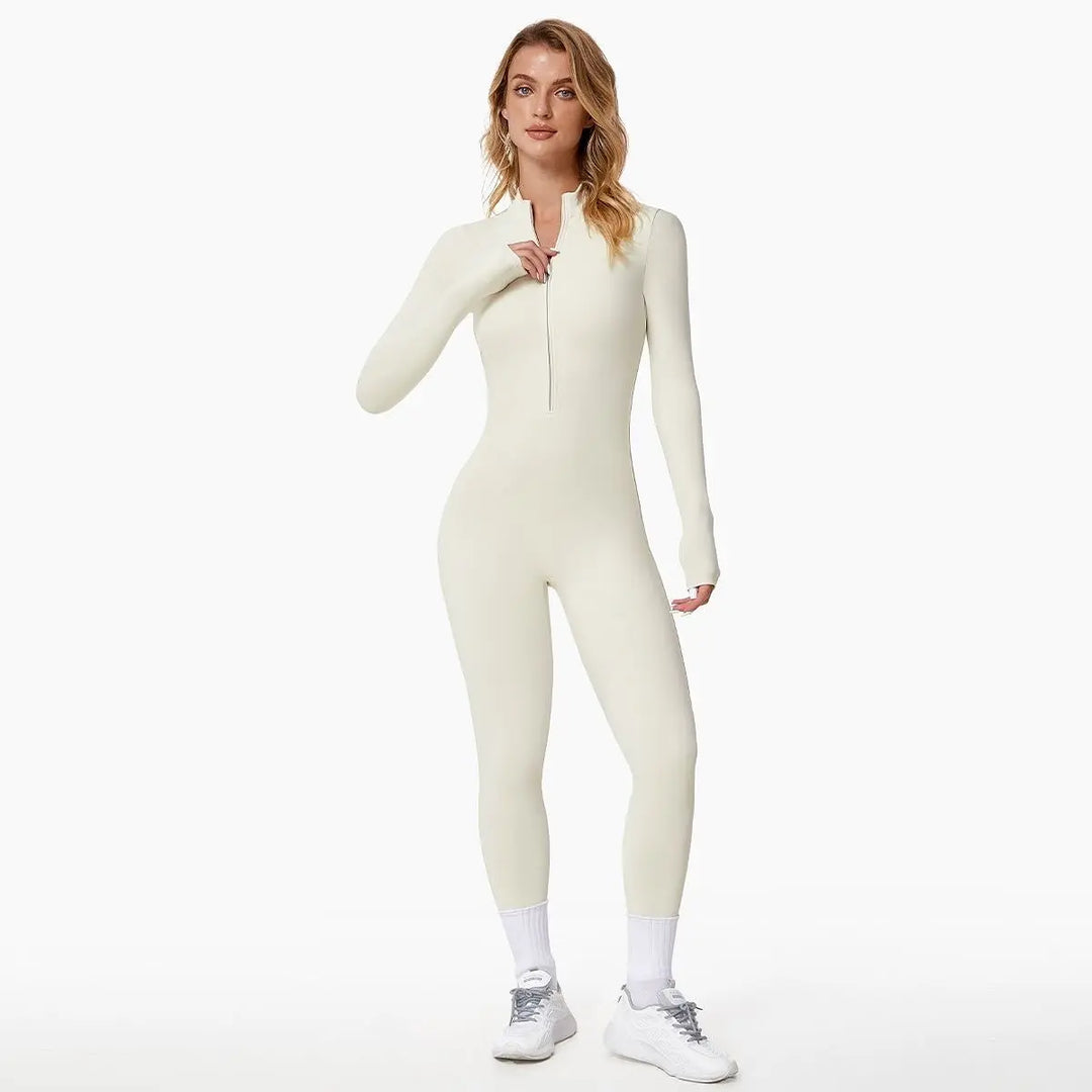 MunaWear  One-Pieces  Sophie - Black Slim-Fit Jumpsuit for Women with Superstretch Comfort and Soft Fleece Lining 