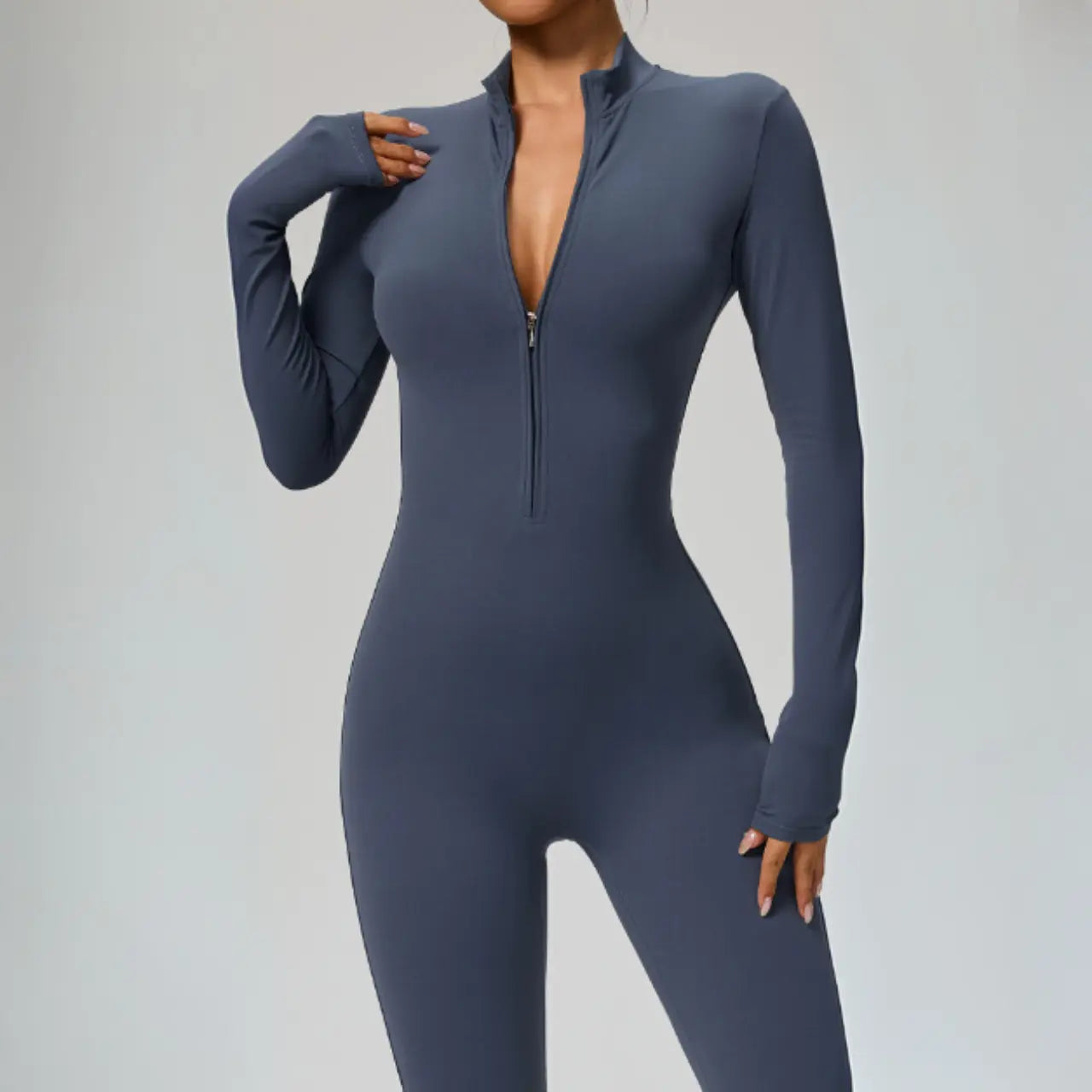 MunaWear - One-Pieces - Sophie - Black Slim-Fit Jumpsuit for Women with Superstretch Comfort and Soft Fleece Lining - 