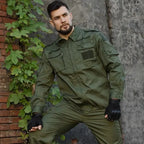 Drew – Versatile Outdoor Set for Men with Multi-Pockets & Comfortable Cotton Blend- Army Green