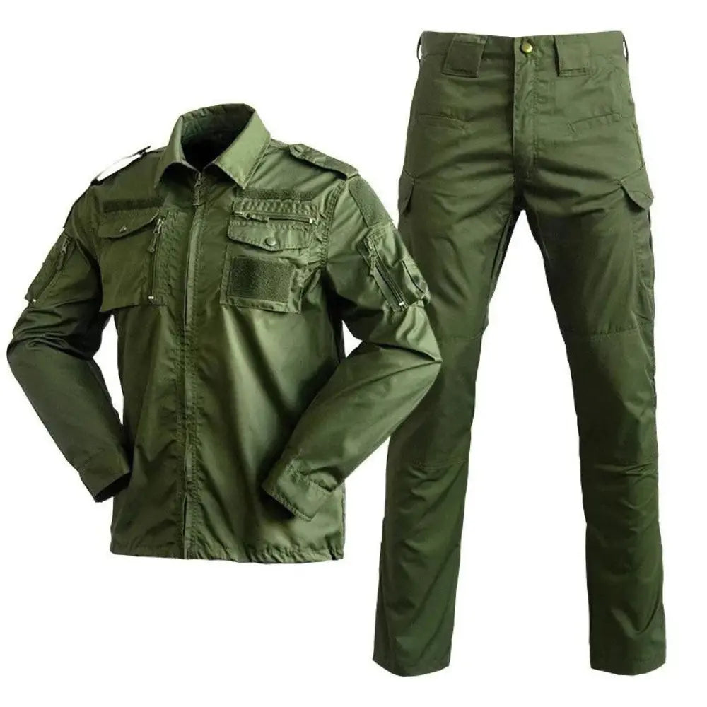 Drew – Versatile Outdoor Set for Men with Multi-Pockets & Comfortable Cotton Blend- Army Green