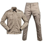Drew – Versatile Outdoor Set for Men with Multi-Pockets & Comfortable Cotton Blend- Khaki