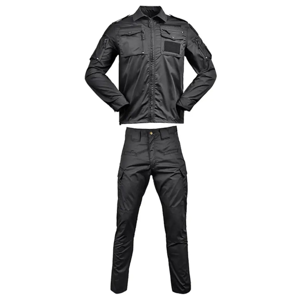 Drew – Versatile Outdoor Set for Men with Multi-Pockets & Comfortable Cotton Blend- Black