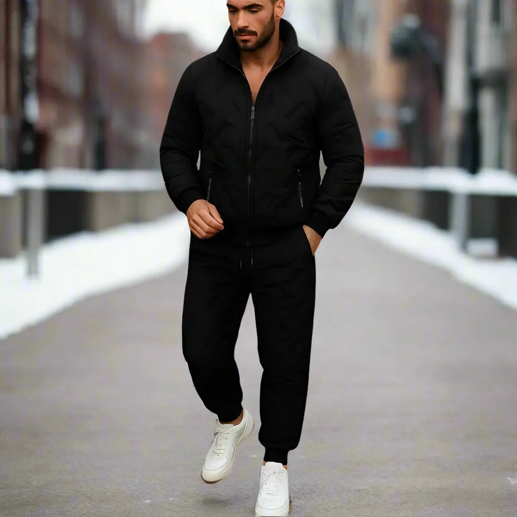 MunaWear - Outfits - Luke  – Stylish 3-Piece Men's Winter Outfit with Blazer, Pants & Vest for Fashionable Winter Style - 