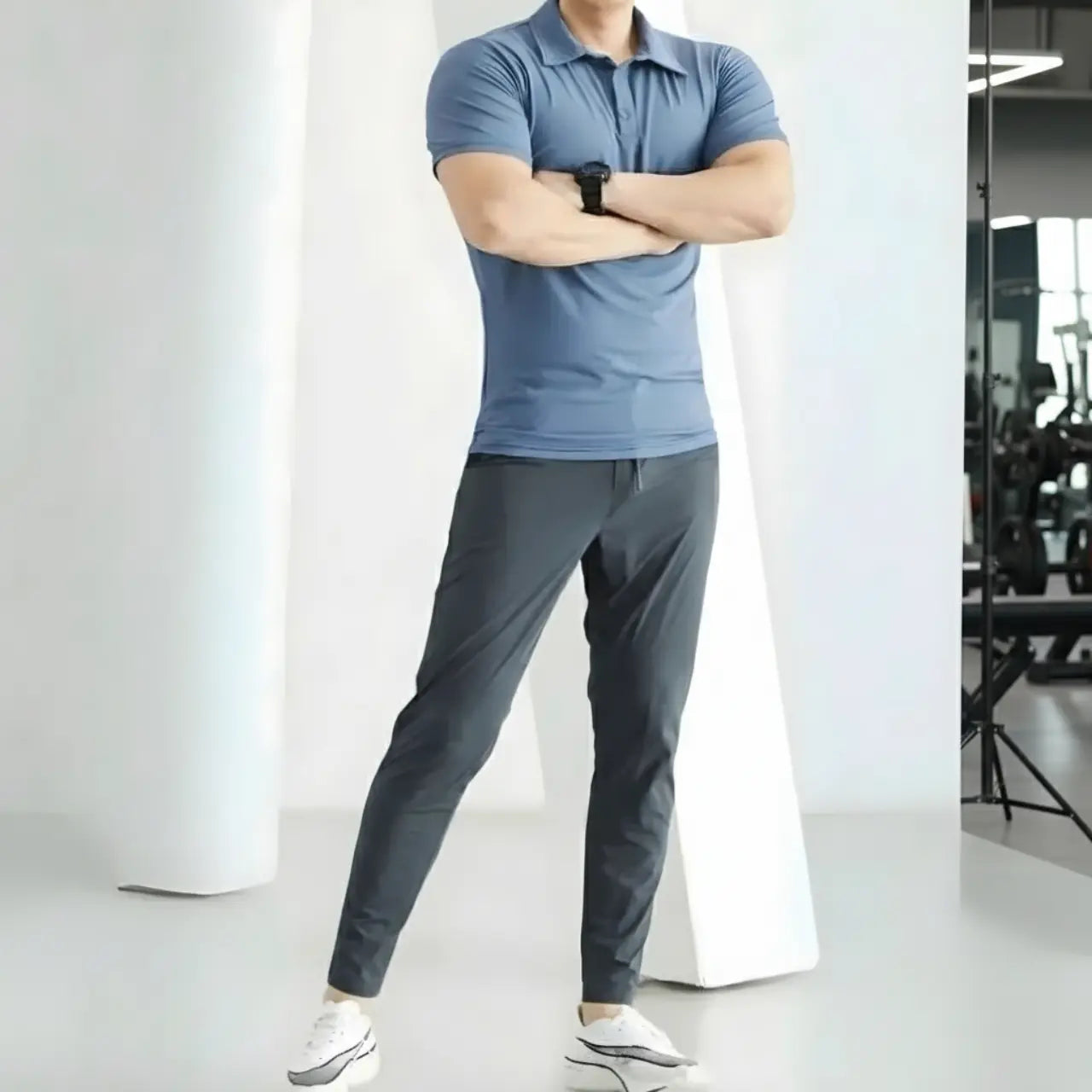 MunaWear - Pants - Nomar - Quick-Dry Elastic Mens Running Pants for Gym & Training, Lightweight & Flexible Fit - Gray / 4XL