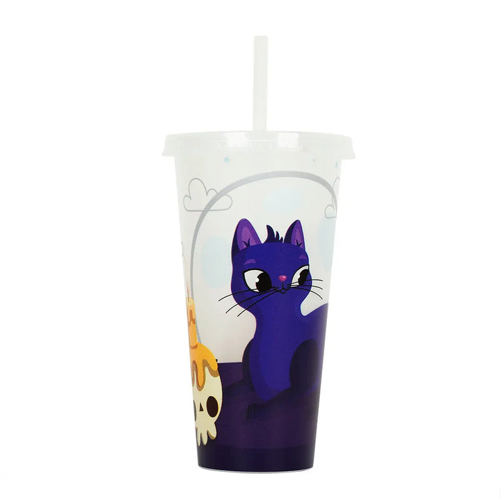 Halloween Party Drinking Cup – Bright Reusable 720ml Cup with Straw for Spooky Drinks 4