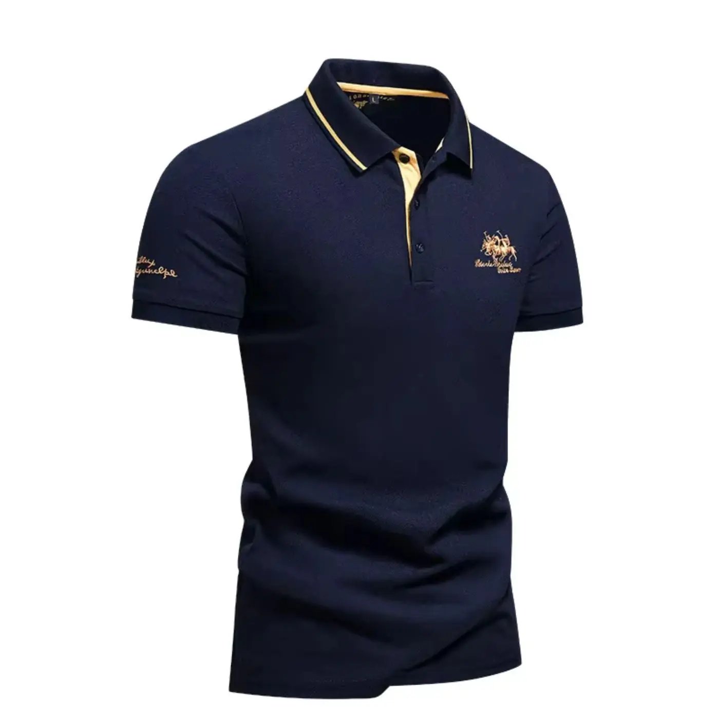 Caden - Classic Men's Polo Shirt With Embroidered Logo For Smart-Casual Wear 6
