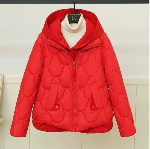 MunaWear - Puffer Jackets - Liora - Stylish Black Puffer Jacket With High-Quality Insulation For Autumn Adventures - Red / 3XL