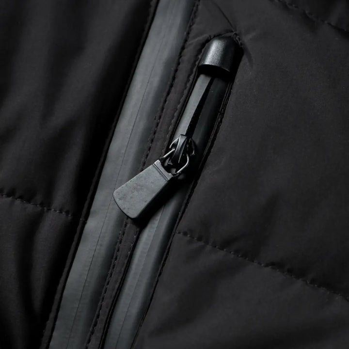 Water-Resistant Black Puffer Jacket for Women with Belted Design – Insulated Winter Coat 3
