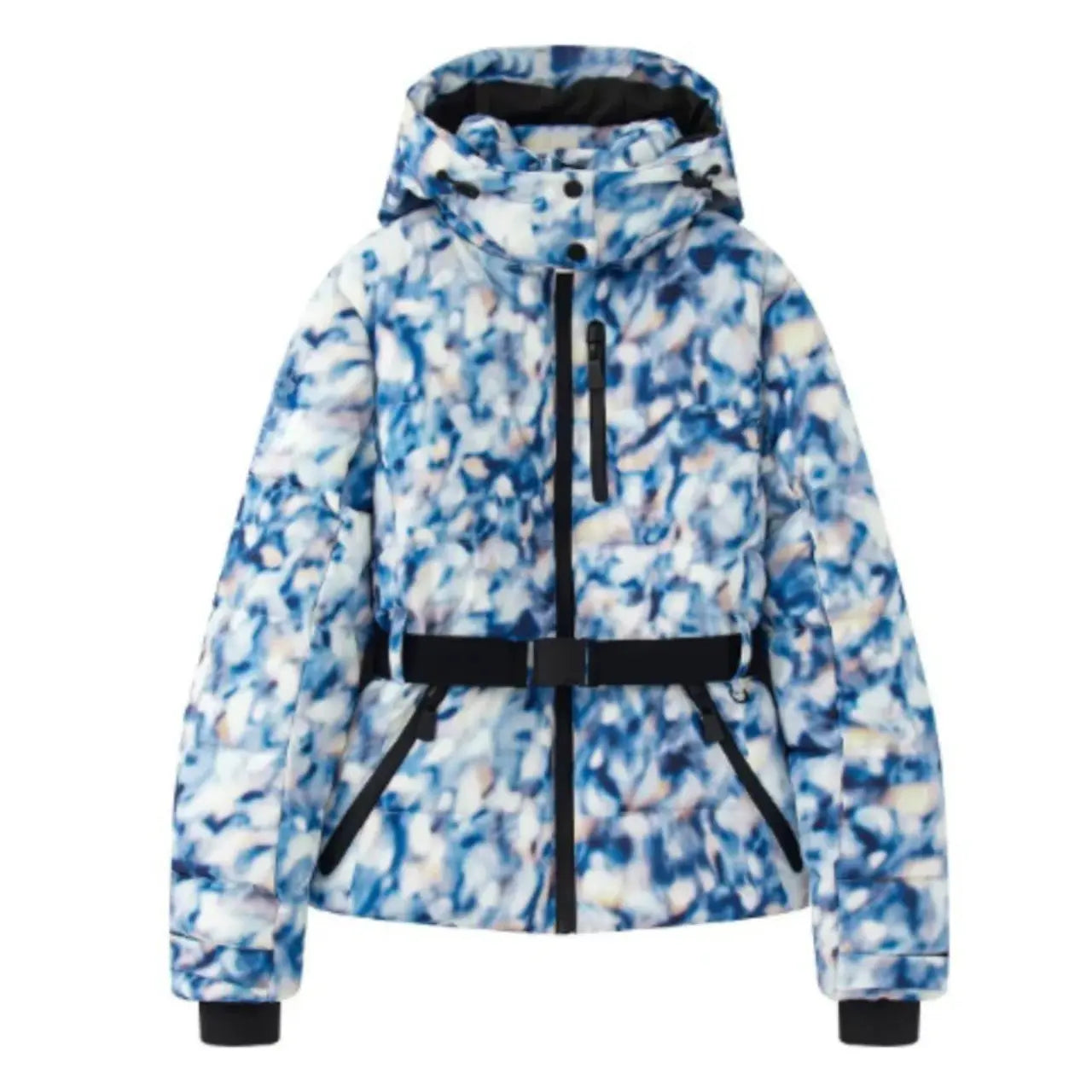 MunaWear - Puffer Jackets - Zenya– Water-Resistant Black Puffer Jacket With Belted Design For Winter Wear - 