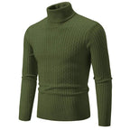MunaWear - Hoodies & Sweatshirts - Ash – Men's Turtleneck Cashmere Sweater for Warmth & Style, Perfect Winter Essential - Army Green