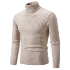 MunaWear - Hoodies & Sweatshirts - Ash – Men's Turtleneck Cashmere Sweater for Warmth & Style, Perfect Winter Essential - Beige