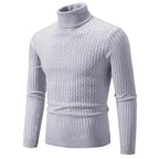 MunaWear - Hoodies & Sweatshirts - Ash – Men's Turtleneck Cashmere Sweater for Warmth & Style, Perfect Winter Essential - Light Gray