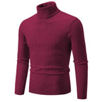 MunaWear - Hoodies & Sweatshirts - Ash – Men's Turtleneck Cashmere Sweater for Warmth & Style, Perfect Winter Essential - Wine Red
