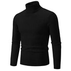 MunaWear - Hoodies & Sweatshirts - Ash – Men's Turtleneck Cashmere Sweater for Warmth & Style, Perfect Winter Essential - Black