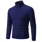 MunaWear - Hoodies & Sweatshirts - Ash – Men's Turtleneck Cashmere Sweater for Warmth & Style, Perfect Winter Essential - Navy Blue