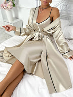 Liora - Elegant Women's Pyjama Set With Long Sleeve Robe For Relaxation And Special Occasions 1