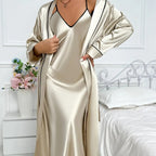 Liora - Elegant Women's Pyjama Set With Long Sleeve Robe For Relaxation And Special Occasions 5
